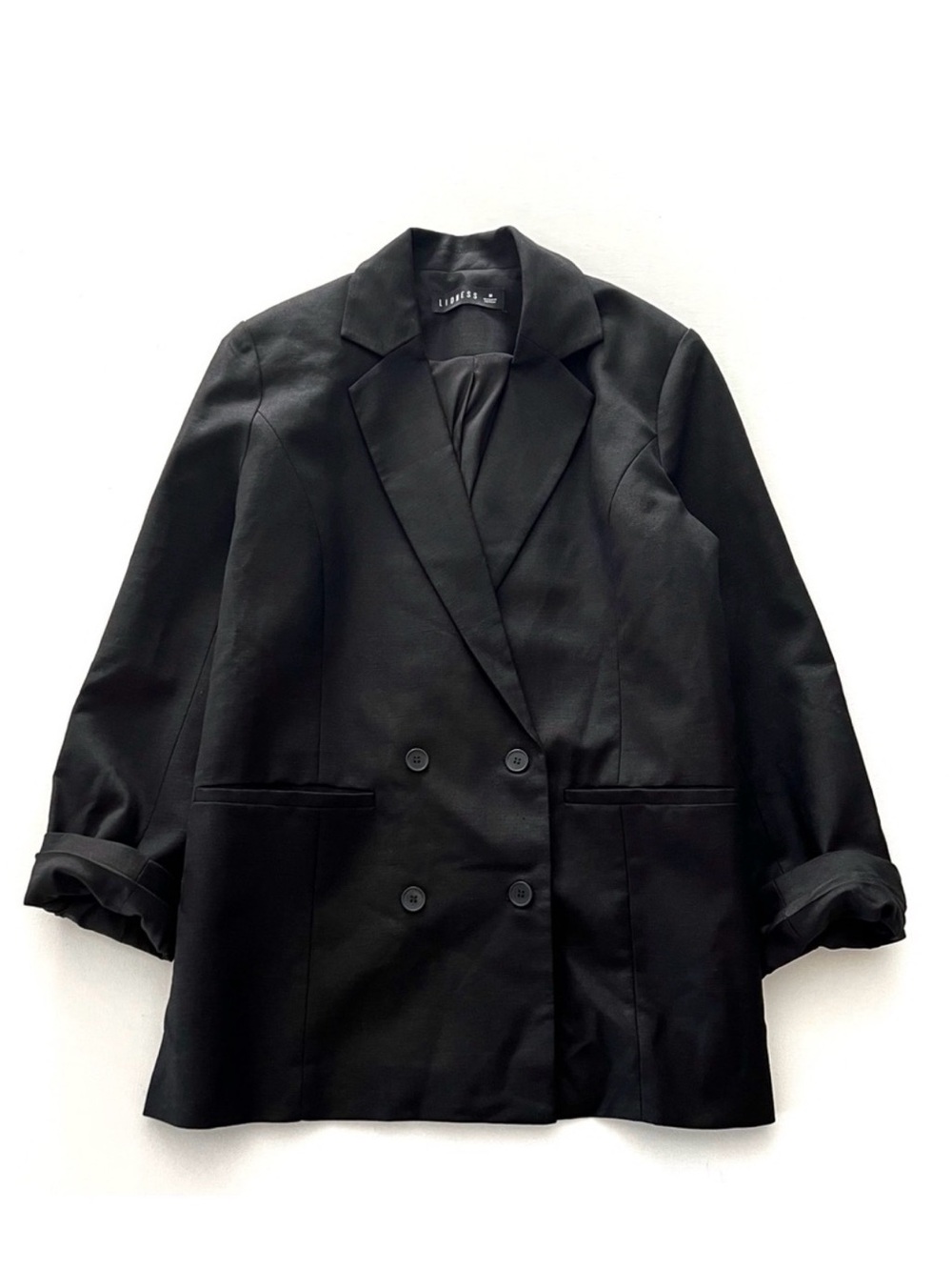 Lioness Oversized La Quinta Blazer Linen Blend in Black Size Medium